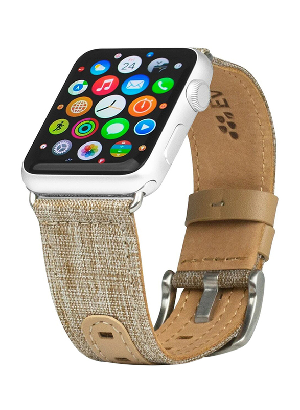 Evutec Northill Series Watch Band for Apple Watch 44mm/42mm Series 4/3/2/1, Tweed Tan