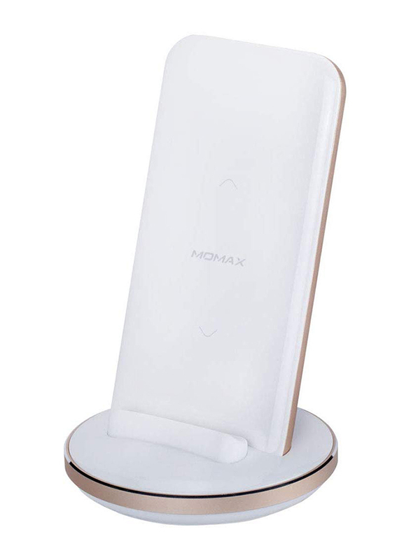 Momax Q.Power Pro 10W Wireless Charging Pad, Qi Certified Technology with 8000mAh Power Bank 18W Output, White