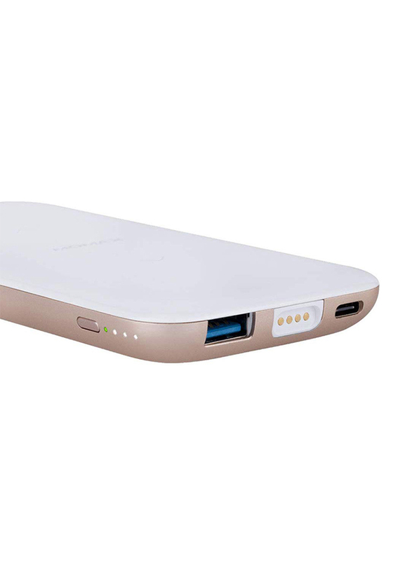 Momax Q.Power Pro 10W Wireless Charging Pad, Qi Certified Technology with 8000mAh Power Bank 18W Output, White