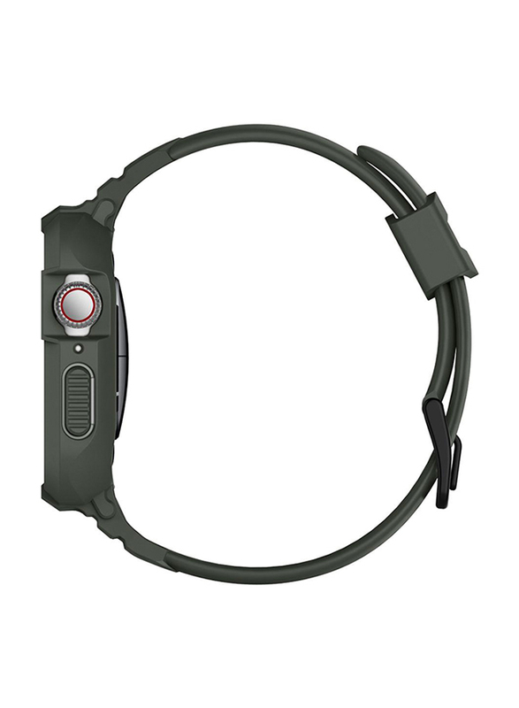 Spigen Rugged Armor Pro Watch Cover Case for Apple Watch 44mm Series 5/4, with Watch Band, Military Green