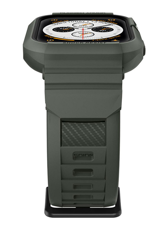 Spigen Rugged Armor Pro Watch Cover Case for Apple Watch 44mm Series 5/4, with Watch Band, Military Green