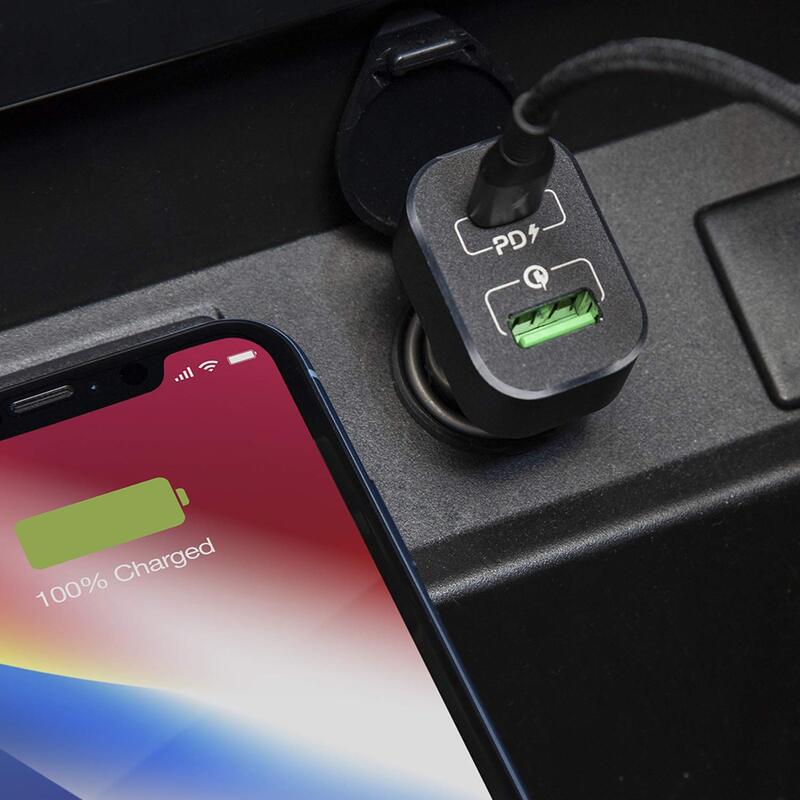 Momax UC11 63W Fast Car Charger, Dual-Port QC3.0 and USB-C Power Deliver, Black