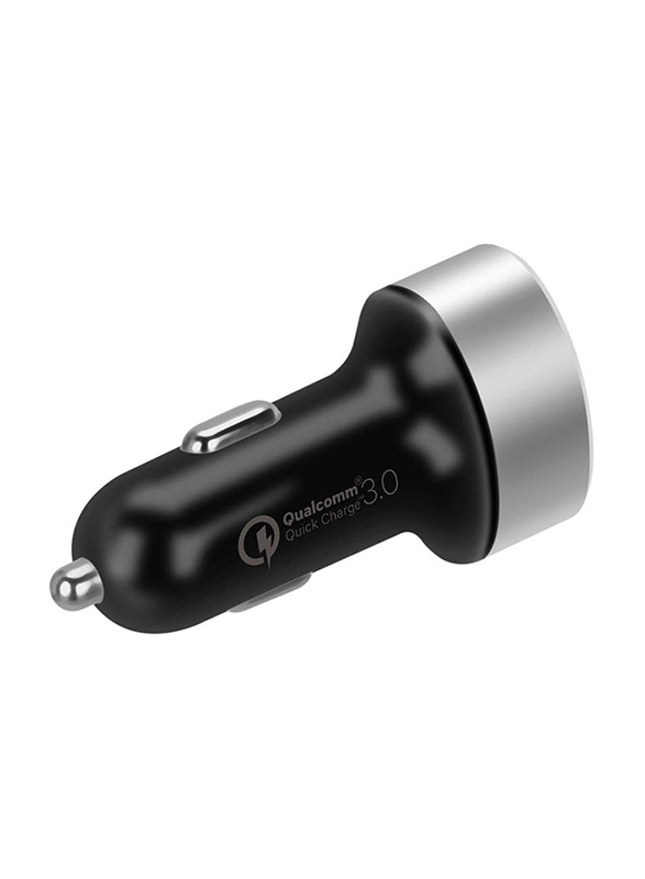 Momax UC10 Fast Car Charger, Dual Port USB with Type-C Power Deliver Plus QC 3.0, Black