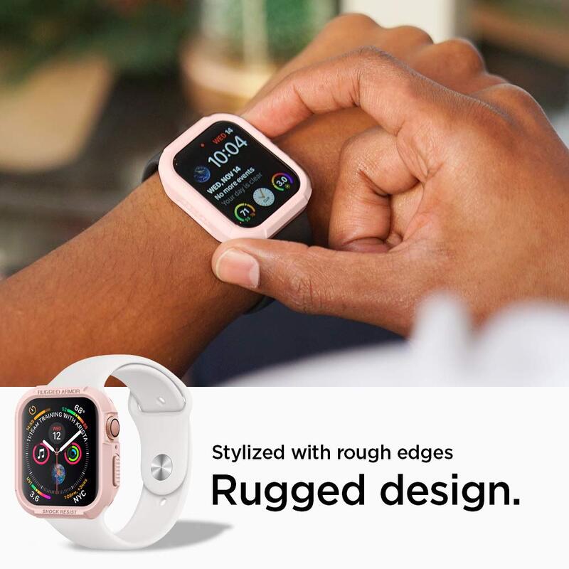 Spigen Apple Watch 44mm Series 6/SE/5/4 TPU case cover Rugged Armor, Rose Gold