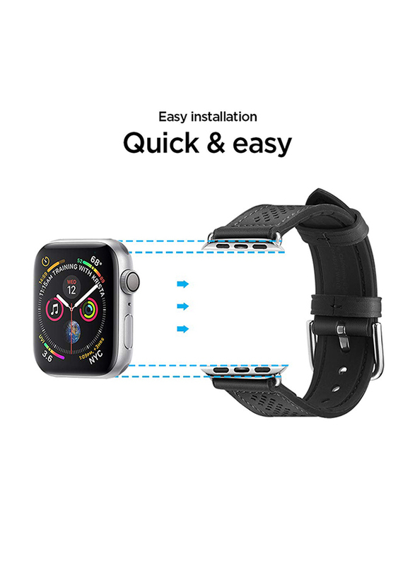 Spigen Retro Fit Watch Band for Apple Watch 44mm Series 5/4 and Apple Watch 42mm Series 3/2/1, Black