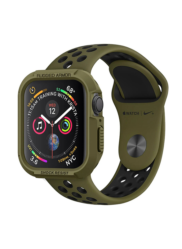 Spigen Rugged Armor Watch Case Cover for Apple Watch 44mm Series 4, Olive Green