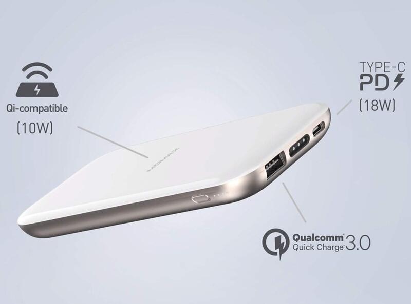 Momax Q.Power Pro 10W Wireless Charging Pad, Qi Certified Technology with 8000mAh Power Bank 18W Output, White