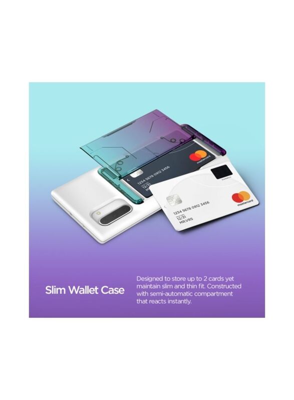 Vrs Design Samsung Galaxy Note 10 Damda Glide Shield Semi Automatic Card Wallet Mobile Phone Case Cover, Green Purple