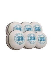 SS 6-Piece County Cricket Ball Set, White