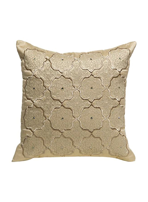 OraOnline Alizia Beige Decorative Cushion/Pillow, 40x40 cm