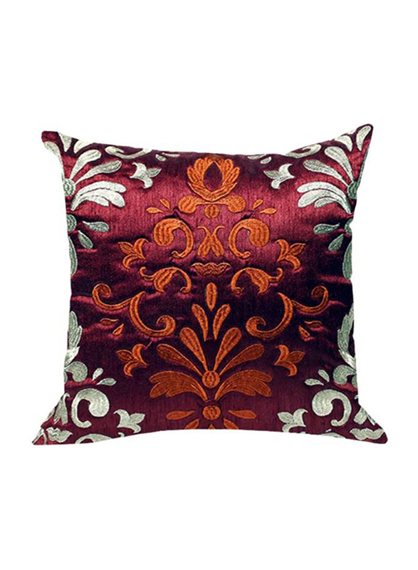 OraOnline Celia Maroon Decorative Cushion/Pillow, 40x40 cm