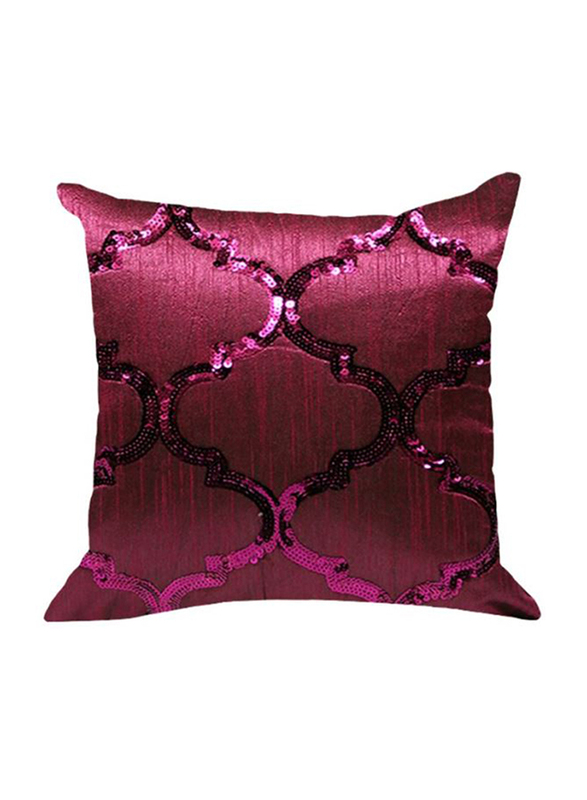 OraOnline Kyrah Three Purple Decorative Cushion/Pillow, 40x40 cm