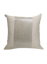 OraOnline Patch Off White Decorative Cushion/Pillow, 40x40 cm