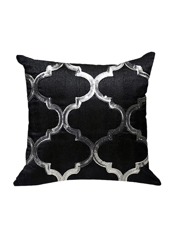 OraOnline Kyrah Three Black Decorative Cushion/Pillow, 40x40 cm