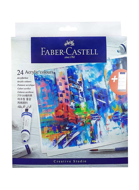 

Faber-Castell Acrylic Colours Set, 24 Pieces x 9ml, Multicolour