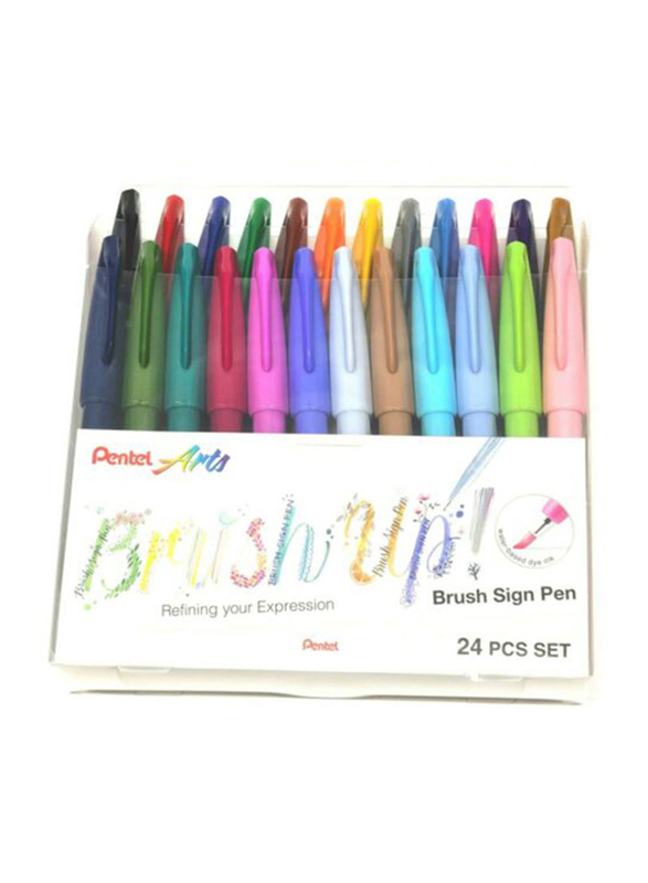 

Pentel Brush Up Sign Pen Set, 24 Pieces, Multicolour