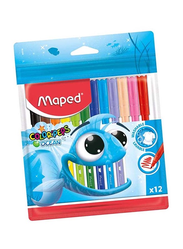 

Maped 12-Piece Ocean Felt Tip Colouring Pen Set, Multicolour