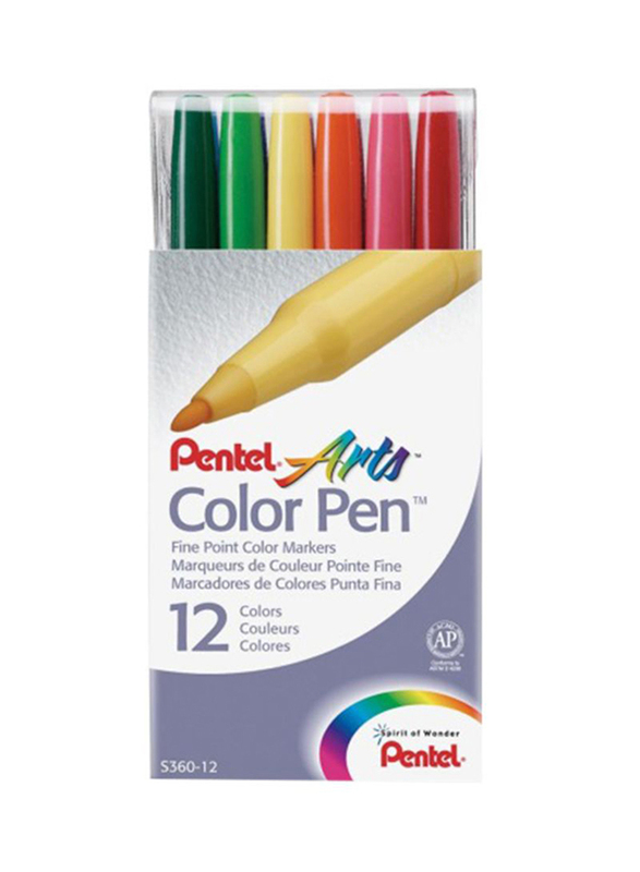 

Pentel Fine Point Color Pen Set, 12 Pieces, Multicolour