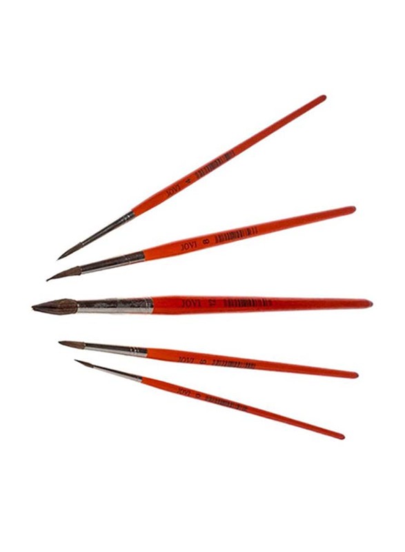 

Jovi Paint Brush Set, 5 Piece, Red/Silver/Brown