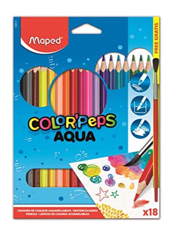 

Maped Color Peps Aqua Colour Pencil Set, 18 Pieces, Multicolour