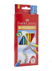 Faber-Castell 20-Piece Junior Triangular Extra Thick Color Pencil Set with Sharpener, Multicolour
