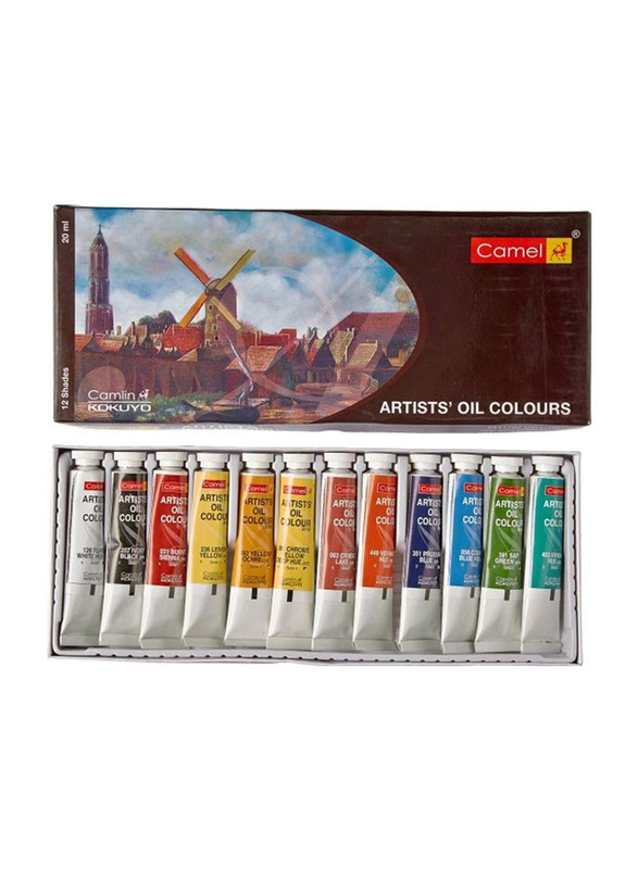 

Camel Artist's Oil Color Box, 12 Shades x 20ml, Multicolour