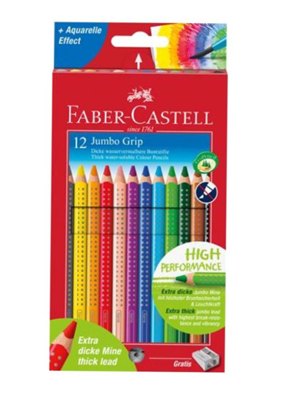 

Faber-Castell 12-Piece Jumbo Grip Wooden Color Pencil Set, SA-002110912, Multicolour