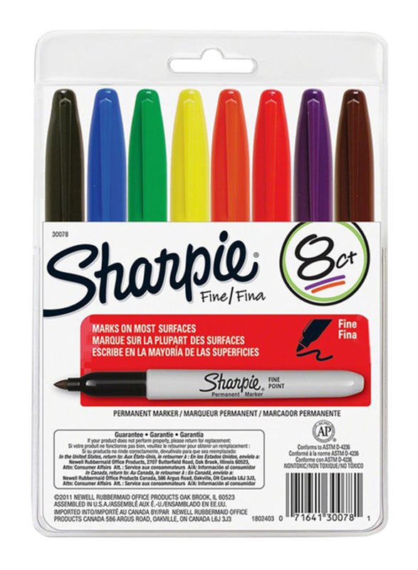 

Sharpie Fine Point Permanent Marker Set, 8-Piece, Multicolour