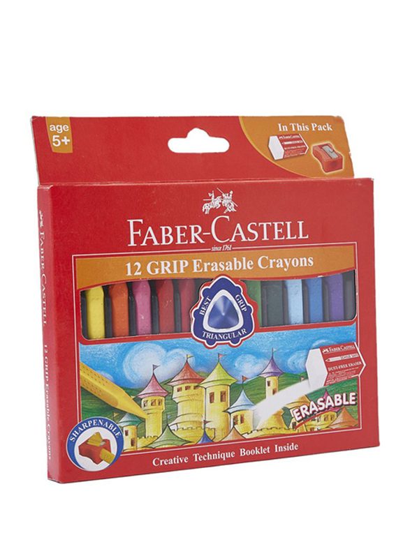 

Faber-Castell Grip Erasable Crayon Set, 12-Piece, 122912, Multicolour