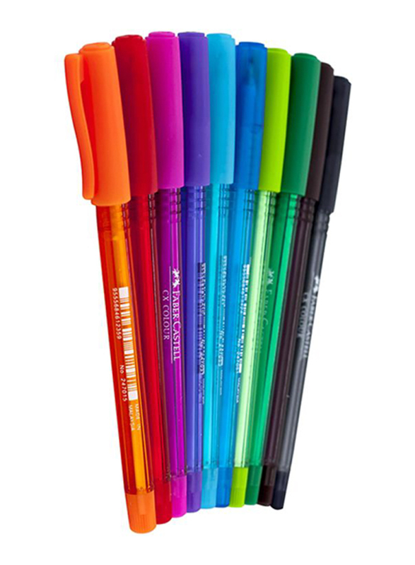 

Faber-Castell Cx Colour Grip Roller Ball Pen Set, 10-Pieces, Multicolour