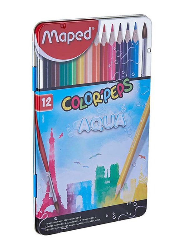 

Maped 12 Piece Color'Pep Aqua Water Color Pencil Set, MB83601402, Multicolour