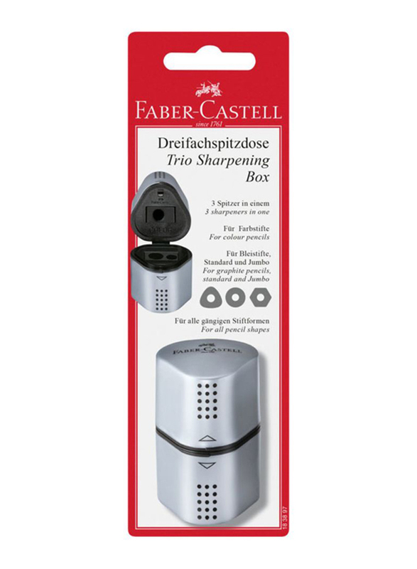 

Faber-Castell Grip Trio Pencil Sharpener, Grey