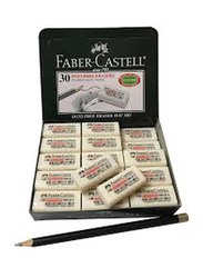 Faber-Castell 30-Piece Pencil Eraser Set, White