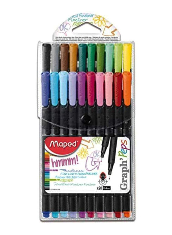 

Maped Graph' Peps Classic Fine Felt Tipped Color Pen Set, 20 Pieces, Multicolour