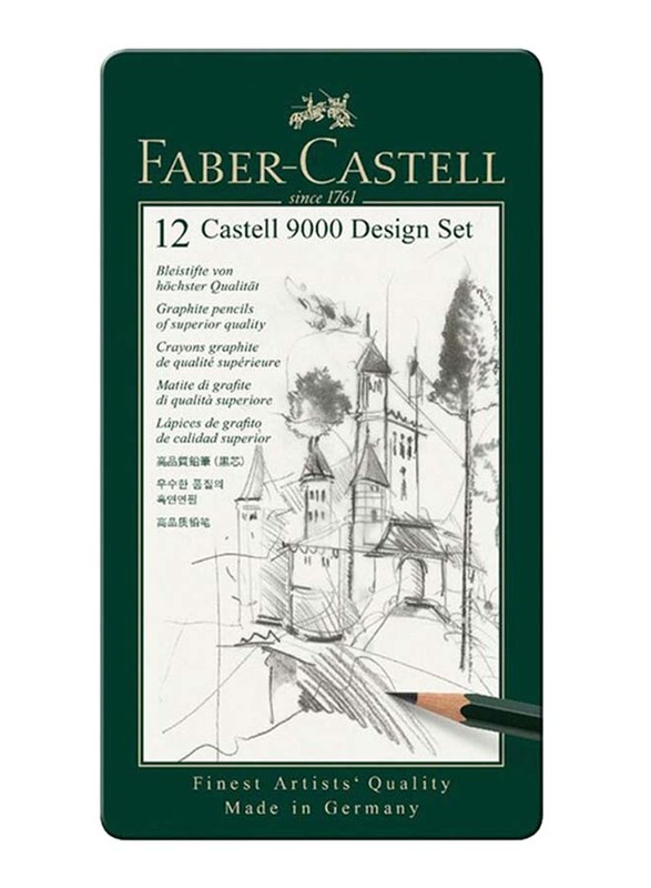 

Faber-Castell 12-Piece Castell 9000 Design Pencil Set, Green/White