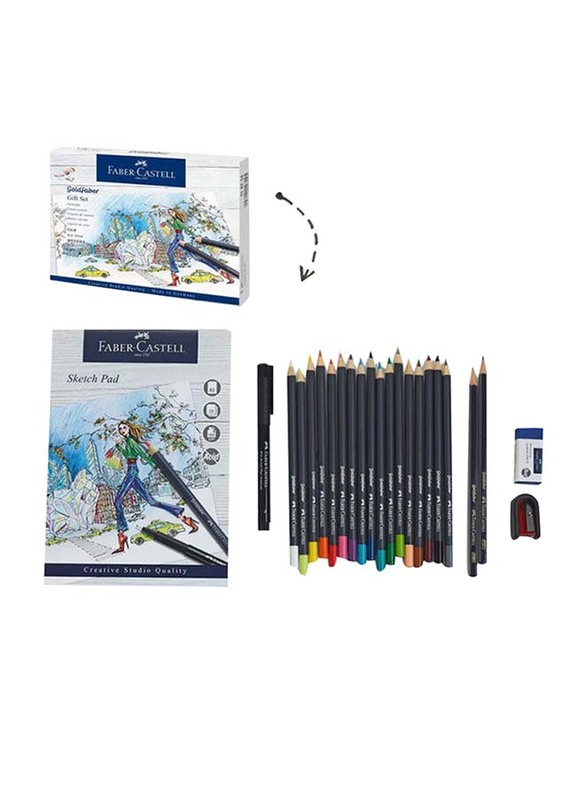 

Faber-Castell Colour Pencils and Sketch Pad Set, 23 Pieces, Multicolour