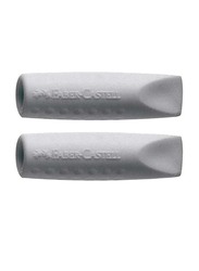 Faber-Castell 2-Piece Grip 2001 Eraser Cap Set, Grey