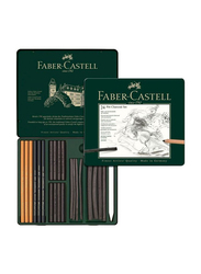 Faber-Castell 24-Piece Pitt Charcoal Color Pencil Set, 112978, Multicolour