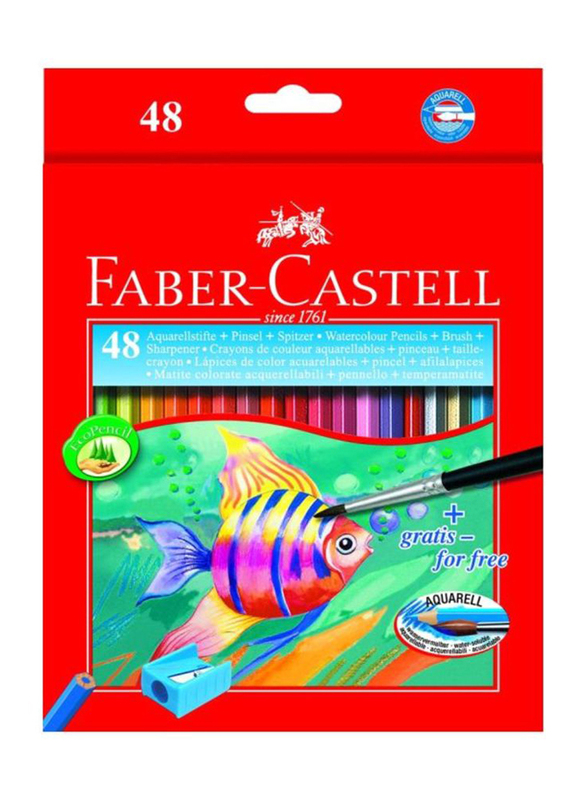 

Faber-Castell Wooden Color Pencil Set with Sharpener and Brush, 48 Pieces, Multicolour
