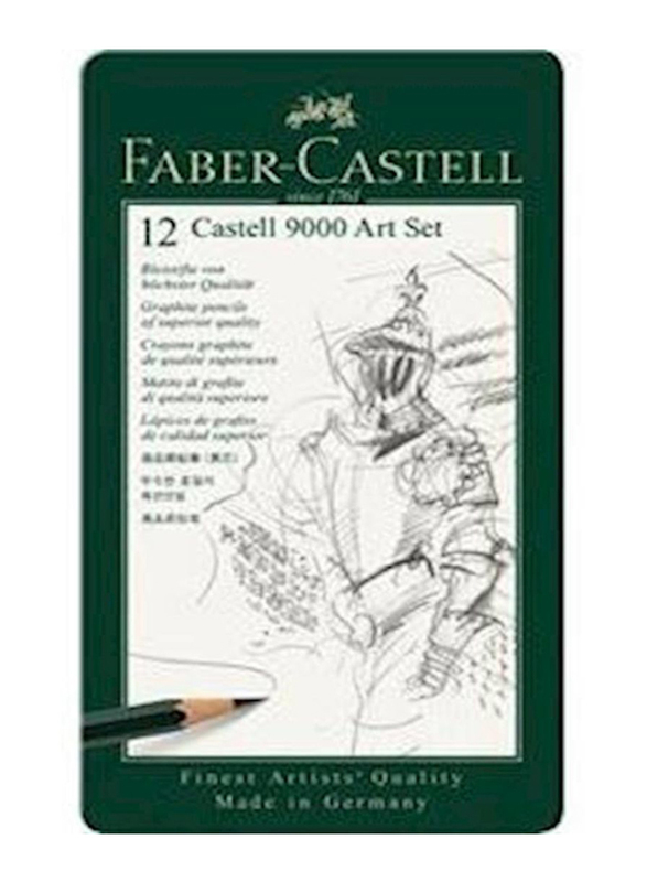 

Faber-Castell 12-Piece Castell 9000 Art Pencil Set, Green/White