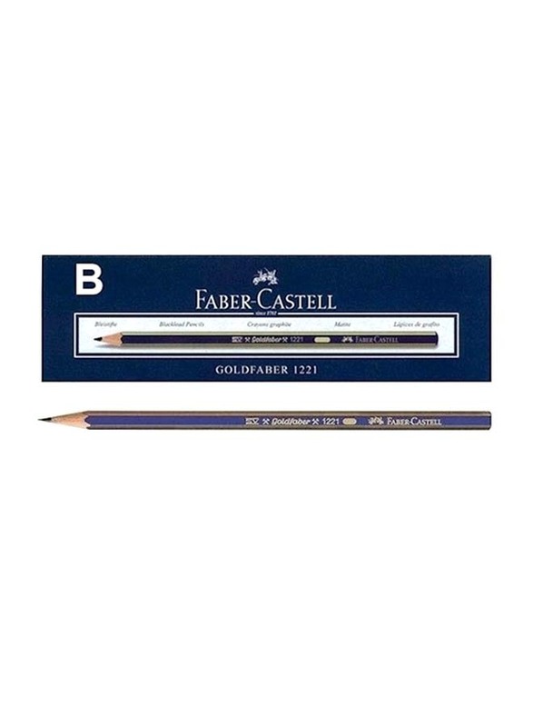 

Faber-Castell 12-Piece Gold Faber 1221 Graphite Pencil Set, Blue/Gold