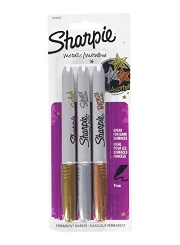 

Sharpie Metallic Permanent Marker Set, 3-Piece, Multicolour