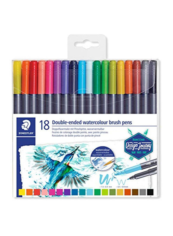 

Staedtler StaEDT Perfumeler Double Ended Watercolour Brush Pen Set, 18-Piece, Multicolour