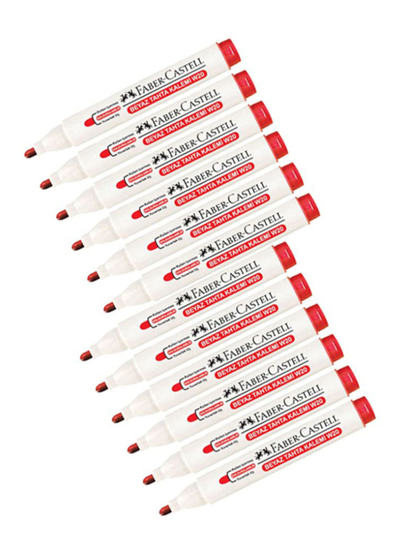 

Faber-Castell 12-Piece W20 Whiteboard Marker Set, Red