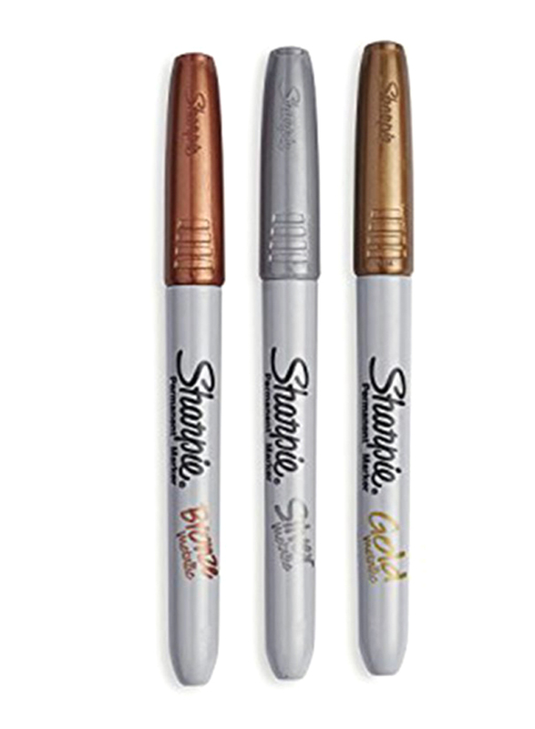

Sharpie Metallic Fine Point Permanent Marker Set, 3-Piece, Assorted Colours
