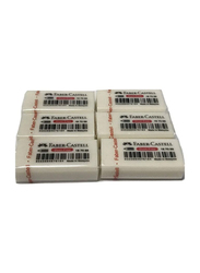 Faber-Castell 6-Piece Non Dust Eraser Set, White