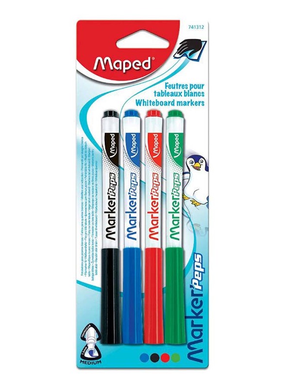 

Maped Whiteboard Erasable Marker Set, 4-Piece, Multicolour