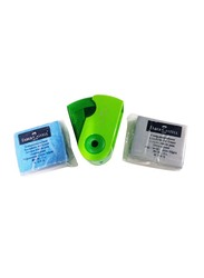 Faber-Castell 3-Piece Eraser with Sharpener Set, Green/White