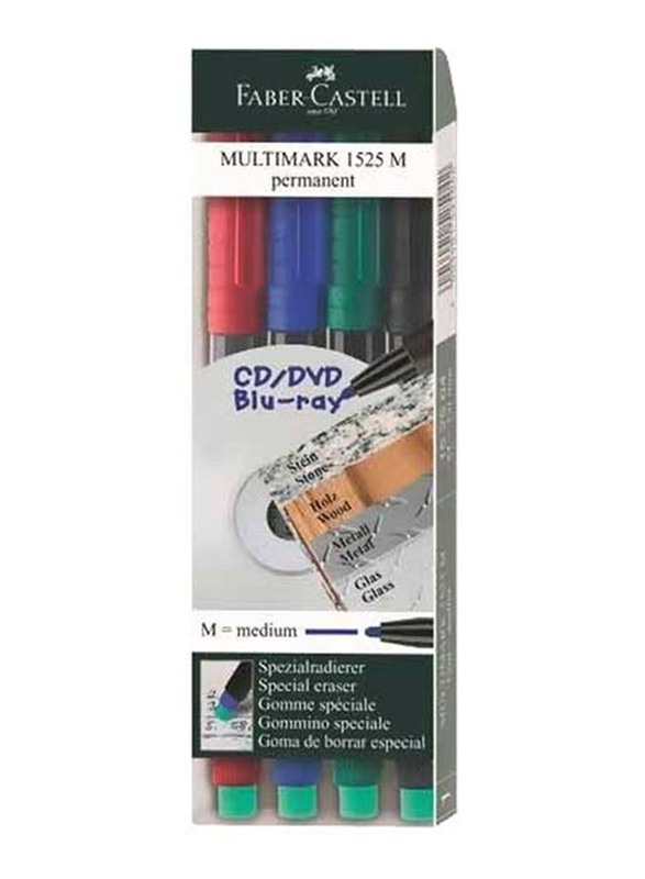 

Faber-Castell Multimark Permanent Marker Set, 4-Piece, Multicolour