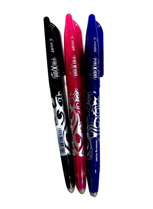

Pilot 3-Piece FriXion Clicker Erasable Ballpoint Pen Set, Black/Blue/Pink